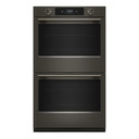 Kitchenaid® Four mural double électrique intelligent de 30 pouces avec modes de cuisson assistée - Minerai noir KOED730SBE