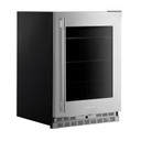 Kitchenaid® Réfrigérateur sous le comptoir avec porte en verre et tablettes à accents métalliques - 24 po KURR524SPS