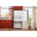 Kitchenaid® Réfrigérateur à congélateur inférieur et profondeur standard avec porte à charnière à droite de 19 pi cu - 30 po KRBR130SPS