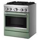 Kitchenaid® Cuisinière bicombustible de style commercial à 4 brûleurs avec mode de friture à air sans préchauffage de 30 po KFDS930SDC