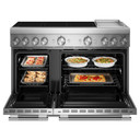 Cuisinière à induction non encastrée de style commercial à 6 éléments avec plaque chauffante KitchenAid® de 48 po KFID948SSS