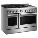 Table de cuisson commerciale au gaz à 6 brûleurs avec plaque chauffante  KitchenAid® de 48 po KFGD948SSS