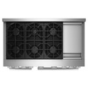 Table de cuisson commerciale au gaz à 6 brûleurs avec plaque chauffante  KitchenAid® de 48 po KFGD948SSS