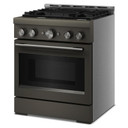 Cuisinière au gaz de style commercial à 4 brûleurs avec mode de friture à air sans préchauffage KitchenAid® de 30 po KFGS930SBE