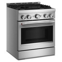 Cuisinière au gaz de style commercial à 4 brûleurs avec mode de friture à air sans préchauffage KitchenAid® de 30 po KFGS930SSS