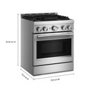 Cuisinière au gaz de style commercial à 4 brûleurs avec mode de friture à air sans préchauffage KitchenAid® de 30 po KFGS930SSS