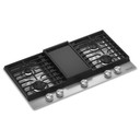 Kitchenaid® Table de cuisson au gaz à surface en métal avec grille pour wok intégrée et fini CookShield™ KCGK736SSS