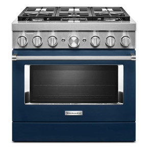 Cuisinière commerciale intelligente bicombustible KitchenAid®, 6 brûleurs, 36 po KFDC506JIB