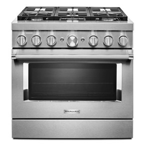 Cuisinière commerciale intelligente bicombustible KitchenAid®, 6 brûleurs, 36 po KFDC506JSS Cuisinière commerciale intelligente bicombustible KitchenAid®, 6 brûleurs, 36 po KFDC506JSS