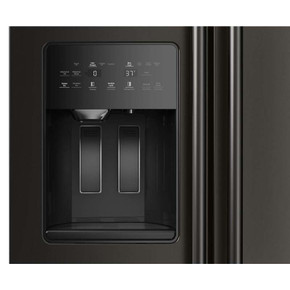 Kitchenaid® Réfrigérateur côte à côte à profondeur de comptoir, avec distributeur d’eau et de glaçons extérieur et fini noir minerai - 20.8 pi cu KRSC536RBE