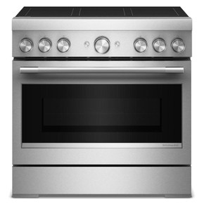 Cuisinière à induction non encastrée de style commercial à 6 éléments avec friture à air KitchenAid® de 36 po KFIS936SSS