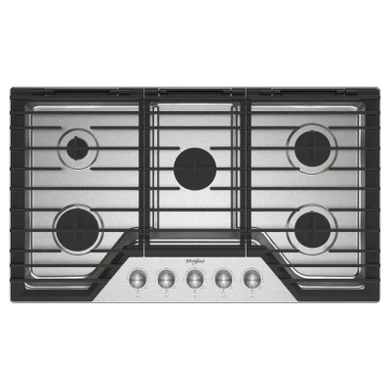 Whirlpool® Table de cuisson au gaz avec cinquième brûleur, 36 po WCGK7036PS