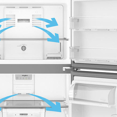Réfrigérateur à congélateur supérieur Whirlpool® avec refroidissement à couverture totale - 19 pi cu et 30 po WRTX5419SW