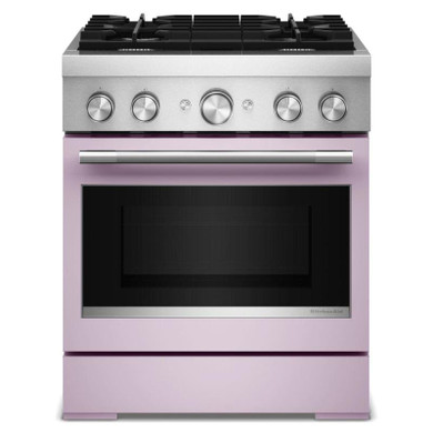 Kitchenaid® Cuisinière bicombustible de style commercial à 4 brûleurs avec mode de friture à air sans préchauffage de 30 po KFDS930SWF