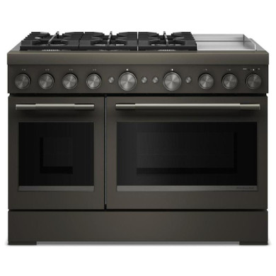 Table de cuisson bicombustible à 6 brûleurs avec plaque chauffante KitchenAid® de 48 po KFDD948SBE