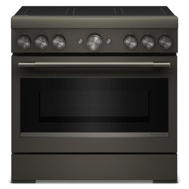 Cuisinière à induction non encastrée de style commercial à 6 éléments avec friture à air KitchenAid® de 36 po KFIS936SBE