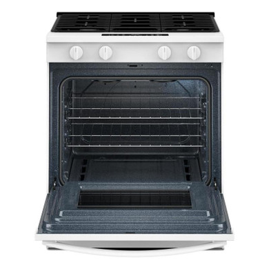 Whirlpool® Cuisinière au gaz intelligente avec mode sans préchauffage et nettoyage à la vapeur de 30 po WSGS3330TW