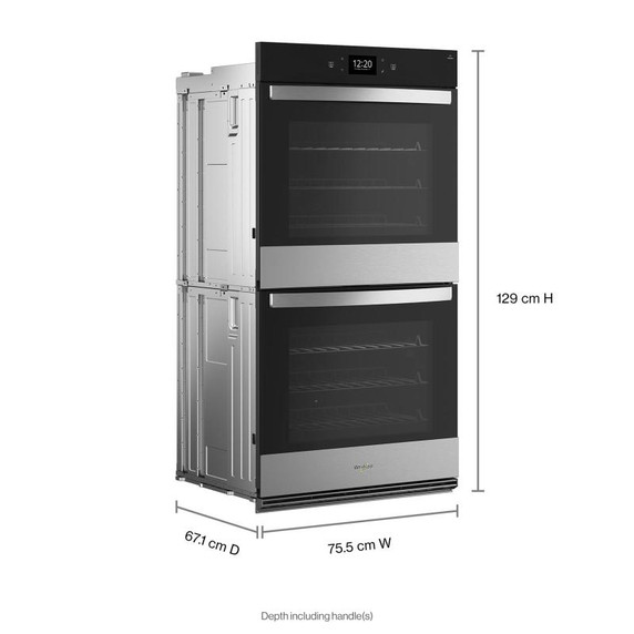 Whirlpool® Four mural double intelligent avec friture à air de 10 pi cu WOED7030PZ