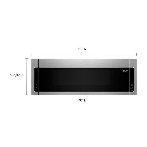 Whirlpool® Four à micro-ondes à hotte intégrée à profil bas - 900 watts - 1.1 pi cu YWML55011HS