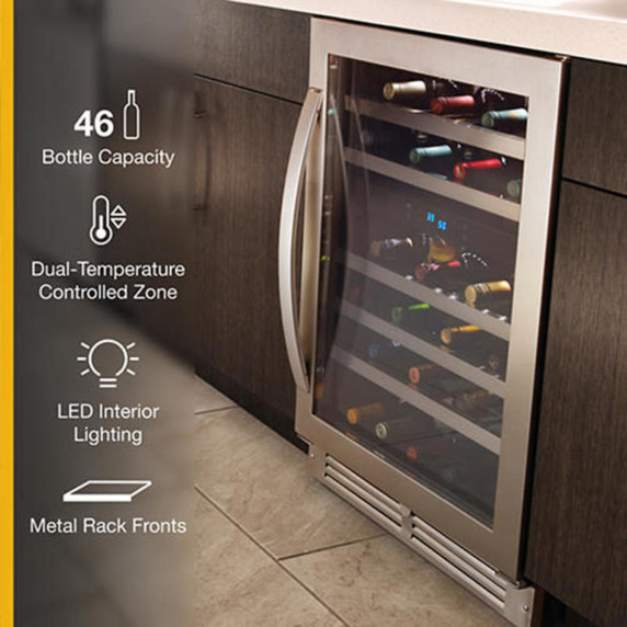Whirlpool® Cellier sous le comptoir avec 46 bouteilles - 24 po WUW55X24HS