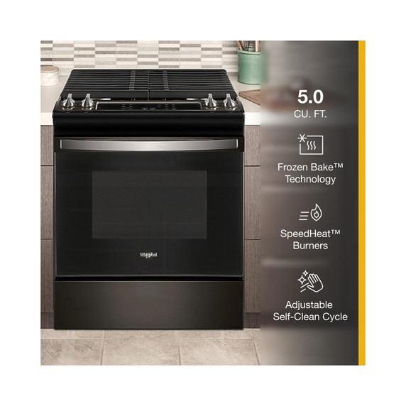 Whirlpool® Cuisinière au gaz avec technologie Frozen BakeTM - 5 pi cu WEG515S0LV
