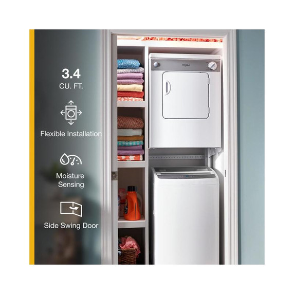 Whirlpool® Sécheuse électrique compacte avec système de séchage AccuDry™ - 3.4 pi cu LDR3822PQ
