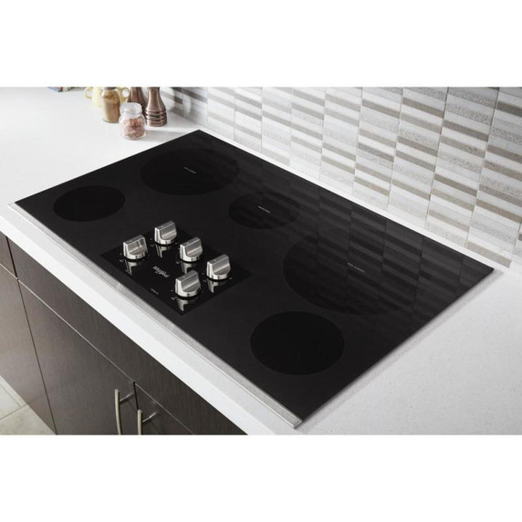 Whirlpool® Table de cuisson électrique en vitrocéramique avec deux éléments radiants doubles - 36 po WCE77US6HS