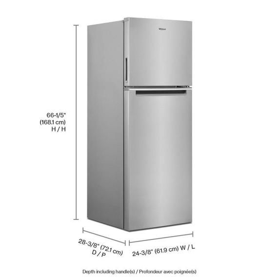 Whirlpool® Réfrigérateur à congélateur supérieur pour petit espacede - 24 po - 12.9 pi cu WRT313CZLZ