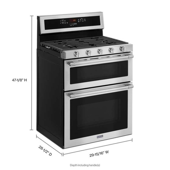 Maytag® Cuisinière au gaz à four double avec convection véritable - 30 po - 6 pi cu MGT8800FZ