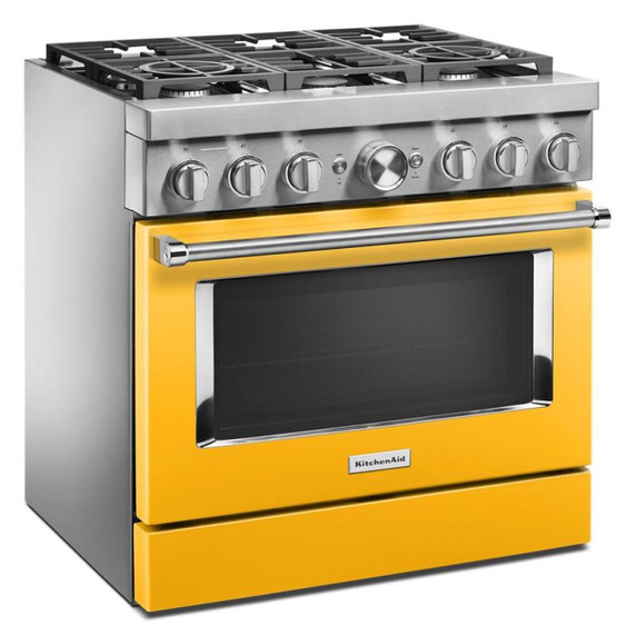 Cuisinière commerciale intelligente bicombustible KitchenAid®, 6 brûleurs, 36 po KFDC506JYP Cuisinière commerciale intelligente bicombustible KitchenAid®, 6 brûleurs, 36 po KFDC506JYP