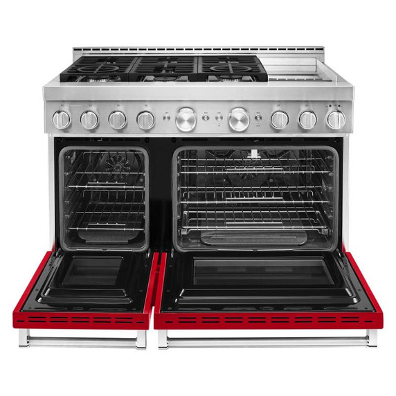 Cuisinière commerciale intelligente au gaz KitchenAid® avec plaque chauffante, 48 po KFGC558JPA
