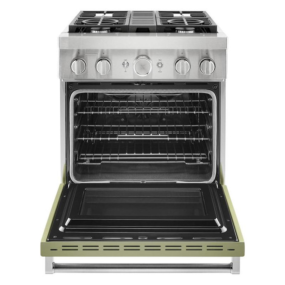 Kitchenaid® Cuisinière commerciale intelligente bicombustible avec 4 brûleurs - 30 po KFDC500JAV