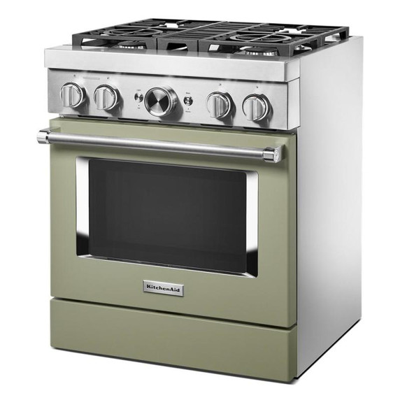 Kitchenaid® Cuisinière commerciale intelligente bicombustible avec 4 brûleurs - 30 po KFDC500JAV