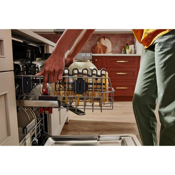 Kitchenaid® Lave-vaisselle à deux paniers prêt pour le panneau de recouvrement affleurant avec système de séchage à porte entrouverte - 44 dBA KDTF324PPA