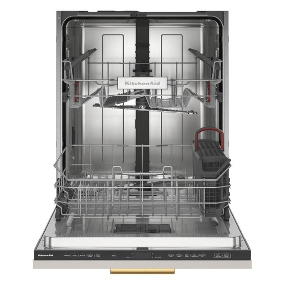Kitchenaid® Lave-vaisselle à deux paniers prêt pour le panneau de recouvrement affleurant avec système de séchage à porte entrouverte - 44 dBA KDTF324PPA
