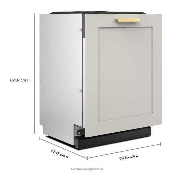 Kitchenaid® Lave-vaisselle à deux paniers prêt pour le panneau de recouvrement affleurant avec système de séchage à porte entrouverte - 44 dBA KDTF324PPA