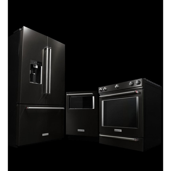 Kitchenaid® Cuisinière au gaz à commandes frontales à convection avec 5 brûleurs - 30 po KSGG700EBS