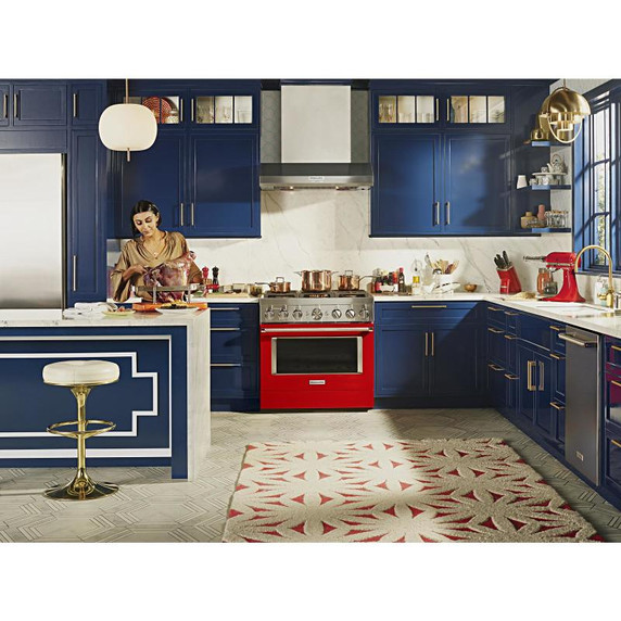 Kitchenaid® Hotte de cuisinière murale de style commercial à classe de moteur de 585 ou 1170 pi cu/min - 36 po KVWC956KSS