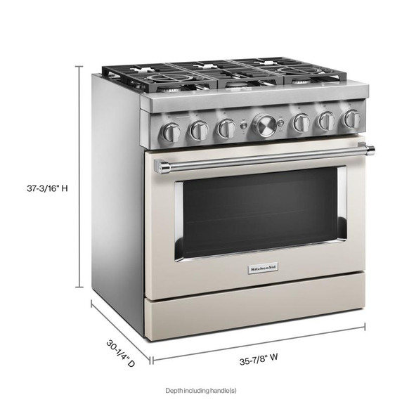 Cuisinière commerciale intelligente bicombustible KitchenAid®, 6 brûleurs, 36 po KFDC506JMH Cuisinière commerciale intelligente bicombustible KitchenAid®, 6 brûleurs, 36 po KFDC506JMH