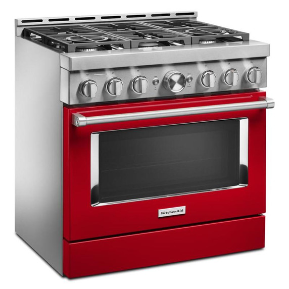 Cuisinière commerciale intelligente au gaz KitchenAid®, 6 brûleurs, 36 po KFGC506JPA Cuisinière commerciale intelligente au gaz KitchenAid®, 6 brûleurs, 36 po KFGC506JPA