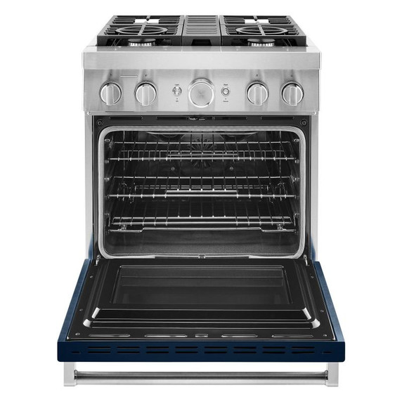 Kitchenaid® Cuisinière commerciale intelligente bicombustible avec 4 brûleurs - 30 po KFDC500JIB