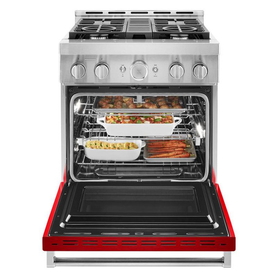 Cuisinière commerciale intelligente au gaz KitchenAid®, 4 brûleurs, 30 po KFGC500JPA