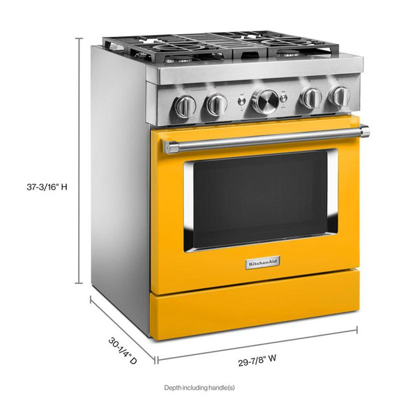Kitchenaid® Cuisinière commerciale intelligente bicombustible avec 4 brûleurs - 30 po KFDC500JYP Kitchenaid® Cuisinière commerciale intelligente bicombustible avec 4 brûleurs - 30 po KFDC500JYP