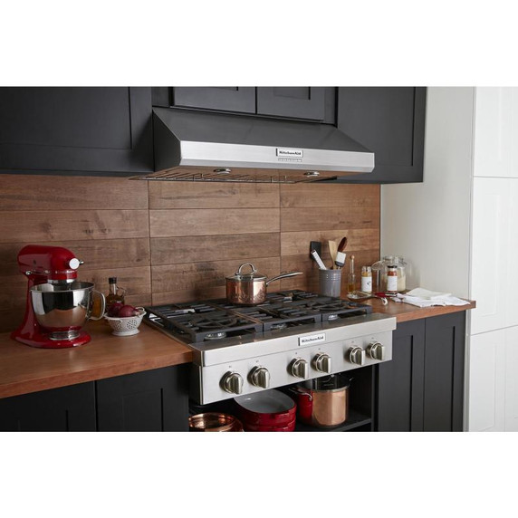 Kitchenaid® Hotte de ventilation sous l’armoire de style commercial à classe de moteur de 585 pi cu/min - 36 po KVUC606KSS