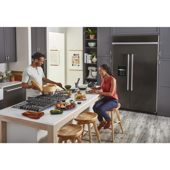 Kitchenaid® Cellier sous le comptoir avec porte en verre et porte-bouteilles à devant en métal - 24 po KUWL314KBS