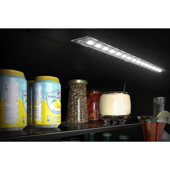 Kitchenaid® Centre de rafraîchissements avec porte en verre et porte-bouteilles à devant en métal - 24 po KUBR214KSB