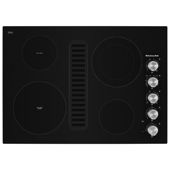 Kitchenaid® Table de cuisson électrique à évacuation descendante avec 4 éléments - 30 po KCED600GBL