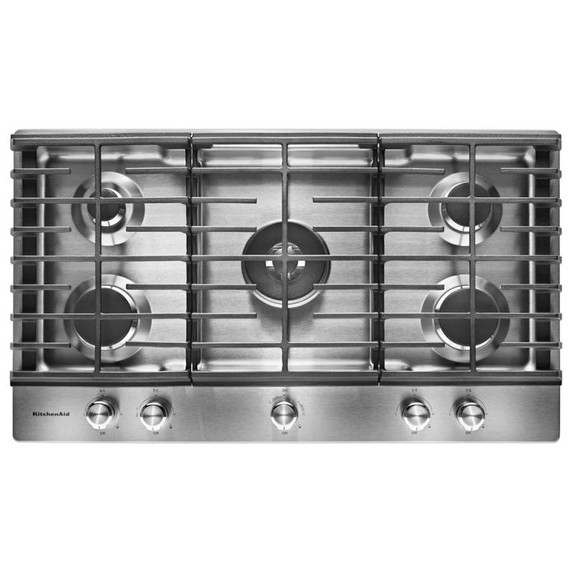 Kitchenaid® Table de cuisson au gaz avec 5 brûleurs - 36 po KCGS556ESS