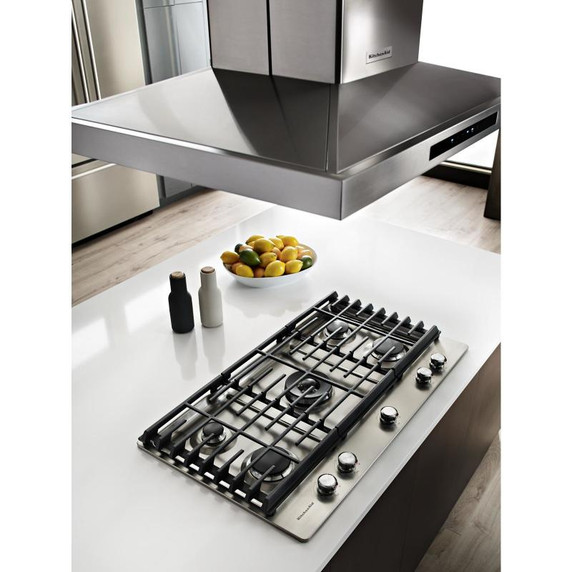Kitchenaid® Table de cuisson au gaz avec 5 brûleurs - 36 po KCGS556ESS