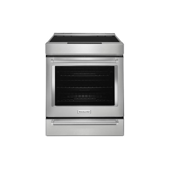 Kitchenaid® Cuisinière à induction et à convection coulissante de 30 pouces avec commandes frontales, 4 brûleurs et friture à air KSIS730PSS